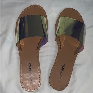 Fashion Nova Holographic Slides